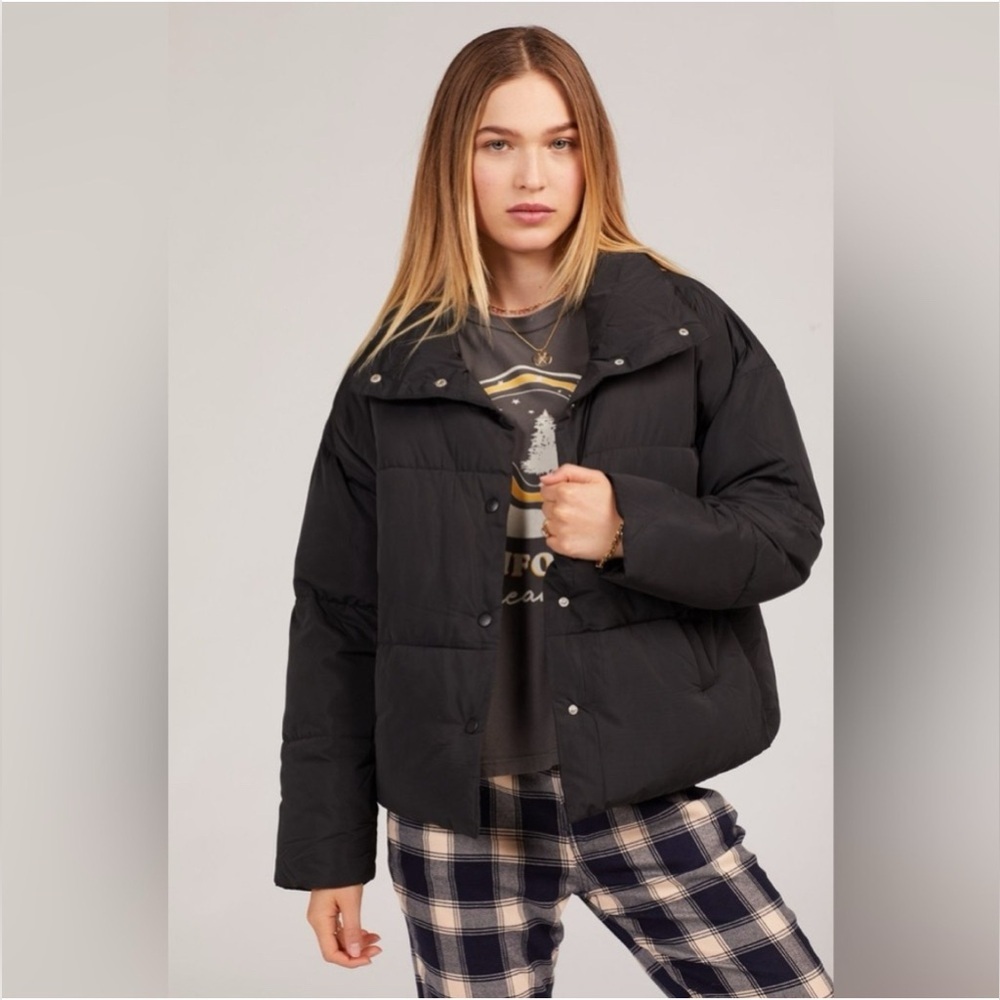 Free People Weekender Quilted Puffer Jacket in Black XS  Oversized Fit